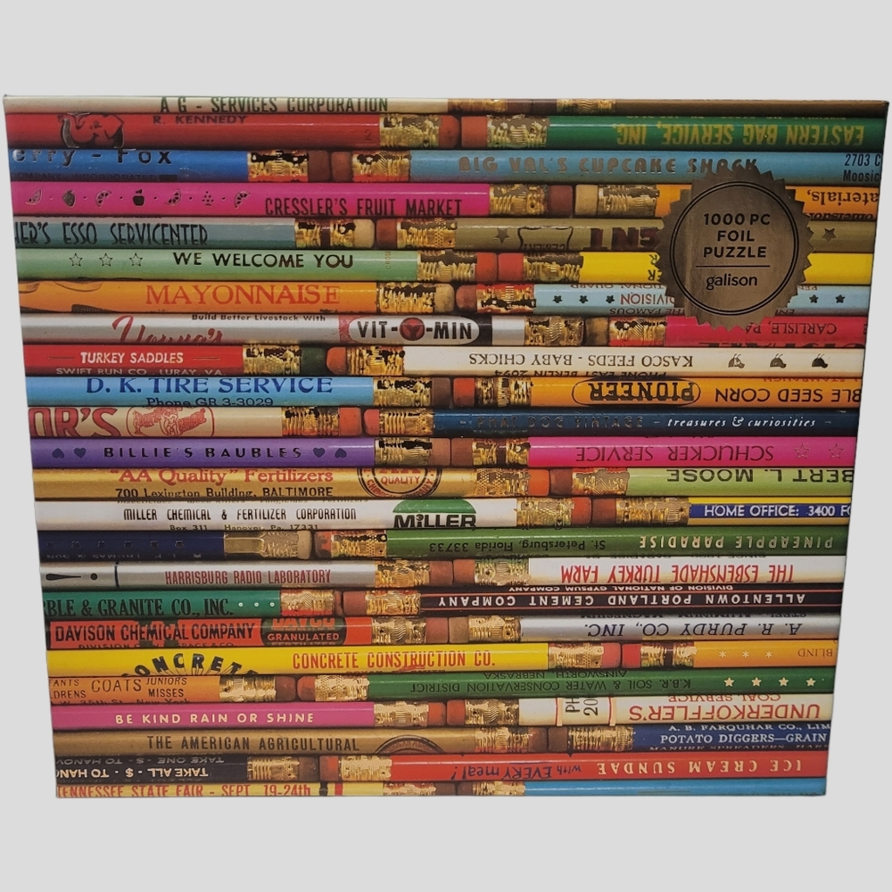 Galison Vintage Pencils 1000 Piece Foil Puzzle